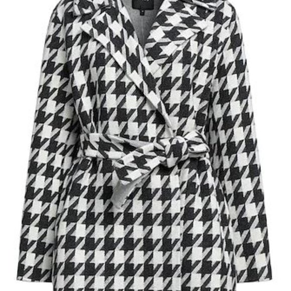 Houndstooth Wool Coat - Picture 1 of 2